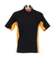 Heren Poloshirt Track Kustom Kit KK475 zwart-gold-wit