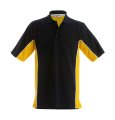 Heren Poloshirt Track Kustom Kit KK475 zwart-geel-wit