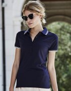 Dames Poloshirt Tee Jays Luxury Stripe Stretch 1408