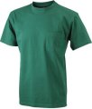T-shirt James & Nicholson Men's Round-T Pocket JN920 Donker Groen