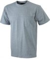 T-shirt James & Nicholson Men's Round-T Pocket JN920 Heater Grey