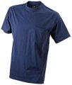 T-shirt James & Nicholson Men's Round-T Pocket JN920 Navy