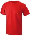 T-shirt James & Nicholson Men's Round-T Pocket JN920 Rood