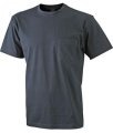T-shirt James & Nicholson Men's Round-T Pocket JN920 Zwart