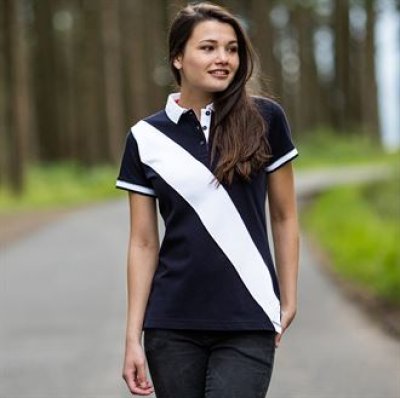 Front Row Women's diagonal stripe piqué polo shirt - tag free