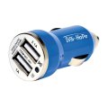 Dual USB CarCharger blauw