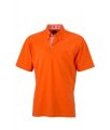 Poloshirts Plain JN964 oranje-wit