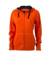 Dames Hooded Sweaters Lifestyle JN962 dark orange-navy