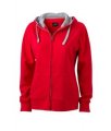 Dames Hooded Sweaters Lifestyle JN962 rood-grijs