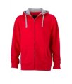 Hooded Sweaters Lifestyle JN963 rood-grijs