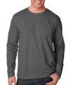 T-shirts, lange mouw, Gildan Mens Soft Style Long Sleeve Tee 64400, charcoal