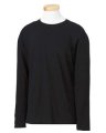 T-shirts, lange mouw, Gildan Mens Soft Style Long Sleeve Tee 64400, zwart