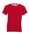 T-shirt Ringer Tee Fruit of the Loom 61-168-0 rood-wit