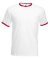 T-shirt Ringer Tee Fruit of the Loom 61-168-0 wit-rood