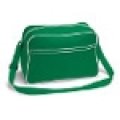 Tassen, Schoudertas Retro Shoulder Bag Bagbase BG14 zuiver groen-wit